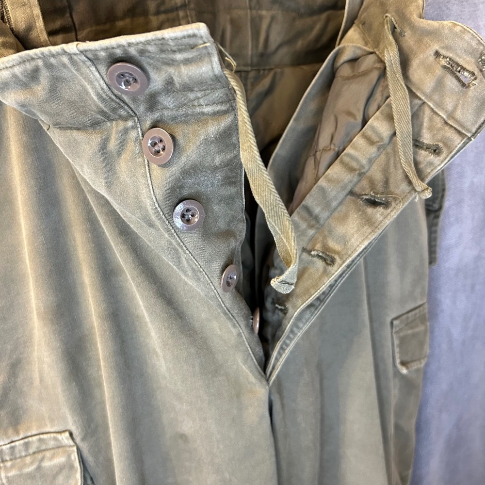 VTG Austrian Military Cargo 34W Pants Bib Overalls Olive Insulated Quilted Lined